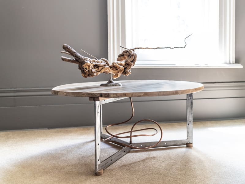 Mike Wilkins, salvaged wood and metal sculptor