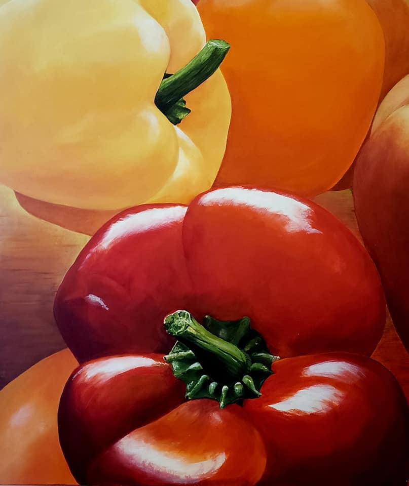 Peppers, painting by Jay and Joan