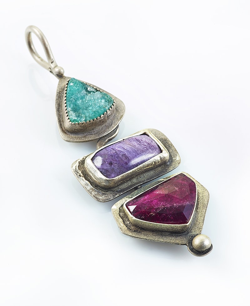 Stone & Silver Necklaces, Pendants, Rings, Bracelets and Belt Buckles by Jeannine Rosenberg